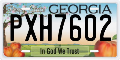 GA license plate PXH7602