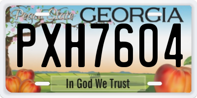 GA license plate PXH7604