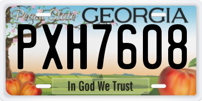 GA license plate PXH7608