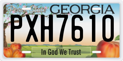 GA license plate PXH7610