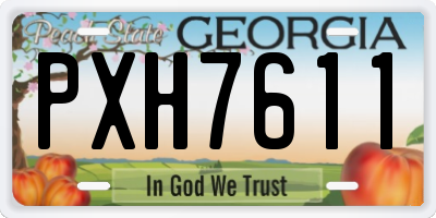 GA license plate PXH7611