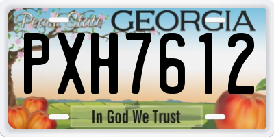 GA license plate PXH7612