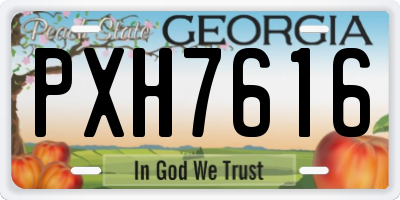 GA license plate PXH7616