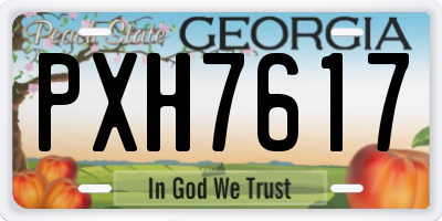 GA license plate PXH7617