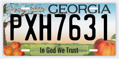 GA license plate PXH7631