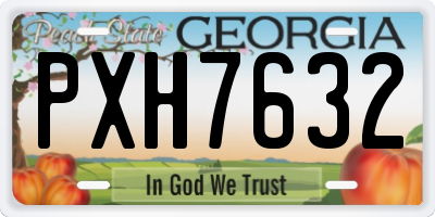 GA license plate PXH7632