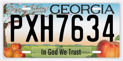 GA license plate PXH7634