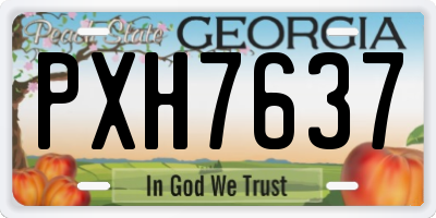 GA license plate PXH7637