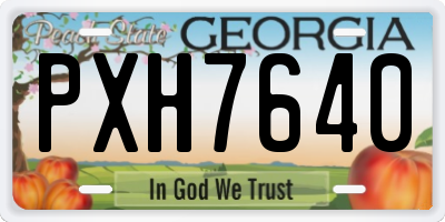 GA license plate PXH7640