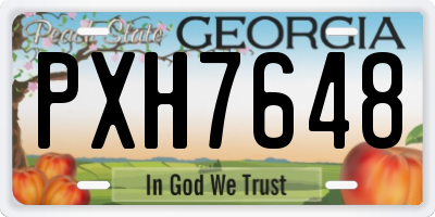 GA license plate PXH7648