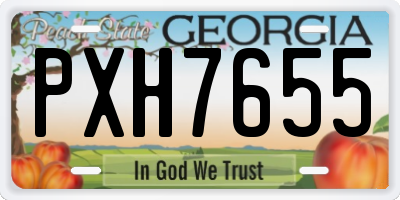 GA license plate PXH7655