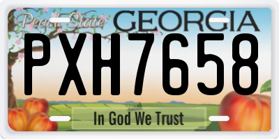 GA license plate PXH7658