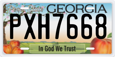 GA license plate PXH7668