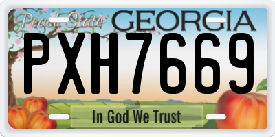GA license plate PXH7669
