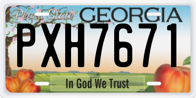 GA license plate PXH7671
