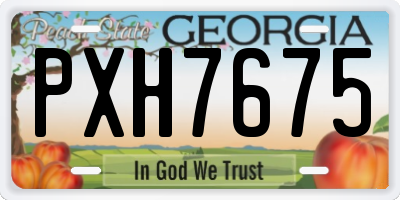 GA license plate PXH7675