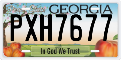 GA license plate PXH7677