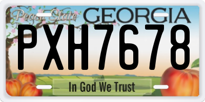 GA license plate PXH7678