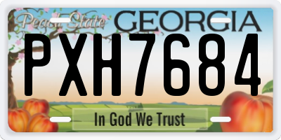 GA license plate PXH7684