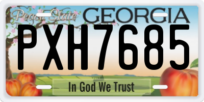 GA license plate PXH7685