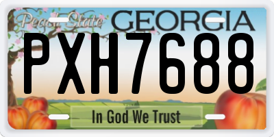 GA license plate PXH7688