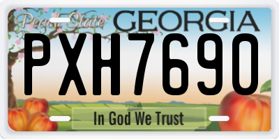 GA license plate PXH7690