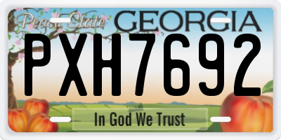 GA license plate PXH7692