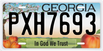 GA license plate PXH7693