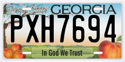 GA license plate PXH7694