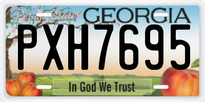 GA license plate PXH7695