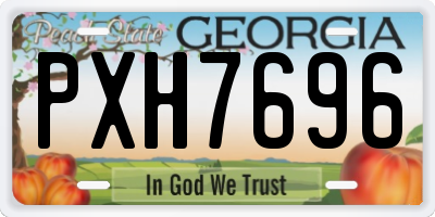GA license plate PXH7696
