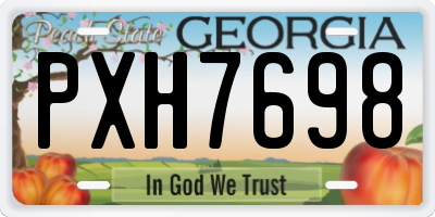 GA license plate PXH7698