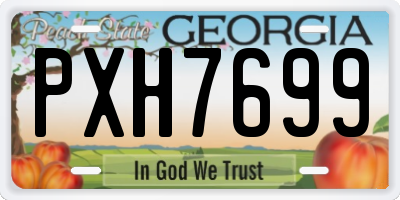 GA license plate PXH7699