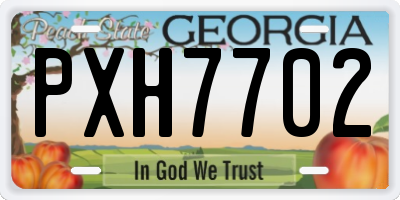 GA license plate PXH7702