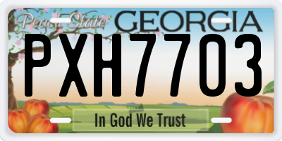 GA license plate PXH7703