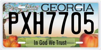 GA license plate PXH7705