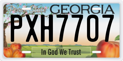 GA license plate PXH7707