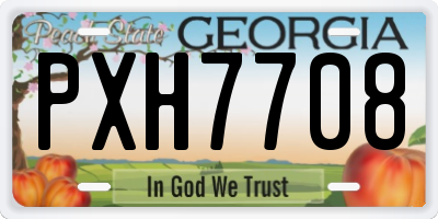 GA license plate PXH7708