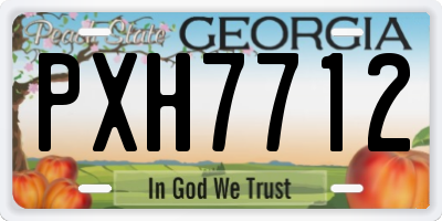 GA license plate PXH7712