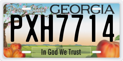 GA license plate PXH7714