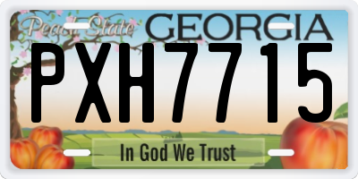 GA license plate PXH7715