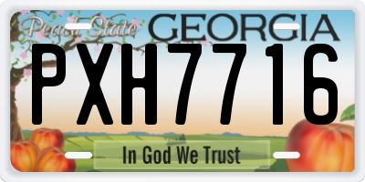 GA license plate PXH7716