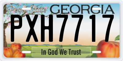 GA license plate PXH7717
