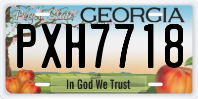 GA license plate PXH7718