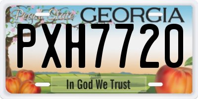 GA license plate PXH7720