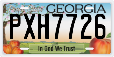 GA license plate PXH7726