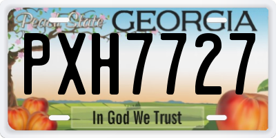 GA license plate PXH7727