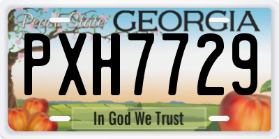 GA license plate PXH7729