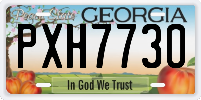 GA license plate PXH7730