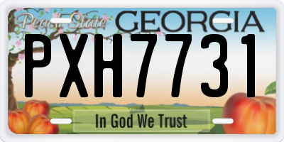 GA license plate PXH7731